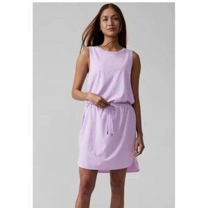 NEW Athleta Rincon Dress Lavender Purple Large Tall Drawstring Waist